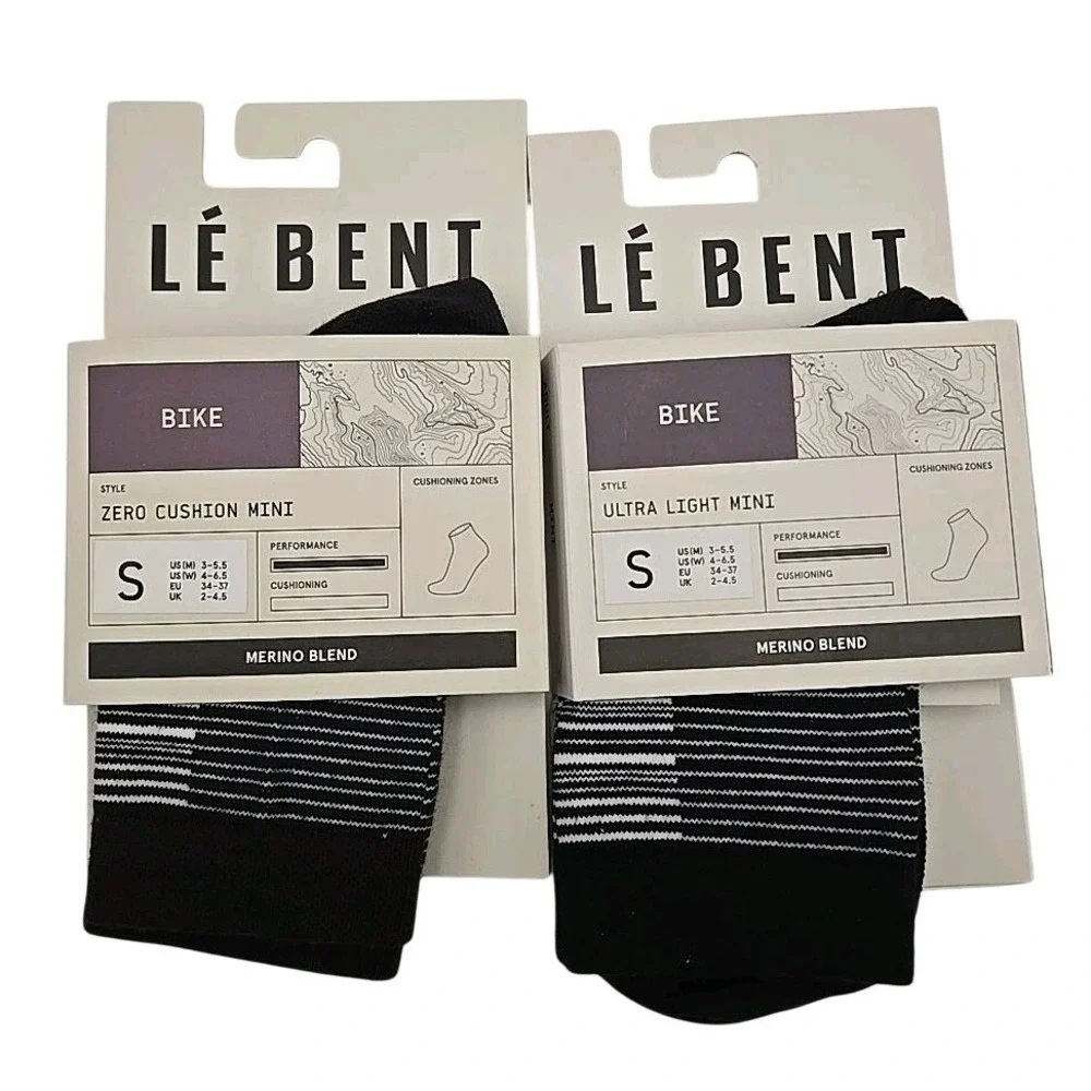 Le Bent SMALL Ultra Light Mini 2-Pack Performance Bike Merino Blend Zero‎ Cusion